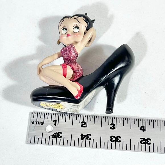 Vintage Betty Boop Stepping Out Black High Heel Shoe 2000 Westland #6819 - Picture 9 of 9